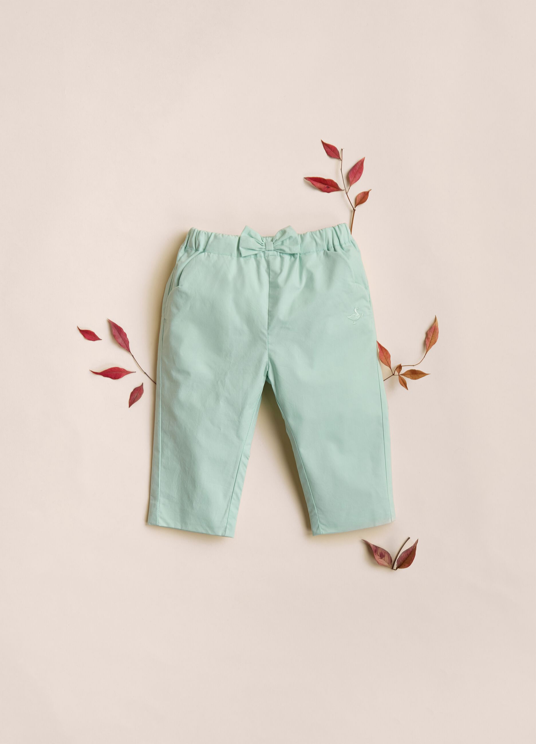 IANA 100% cotton trousers with bow