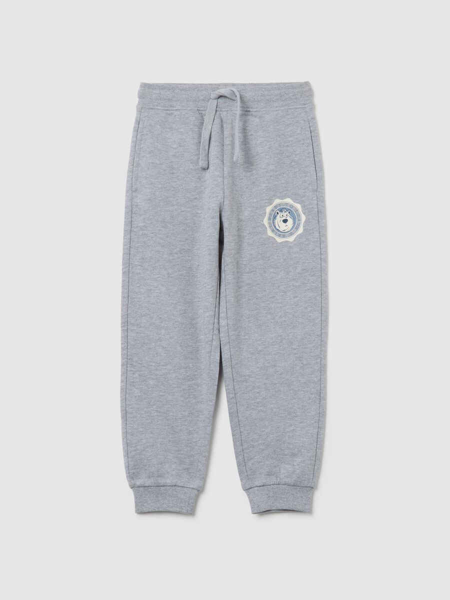Pantaloni da bambino in puro cotone grigi regular fit_0