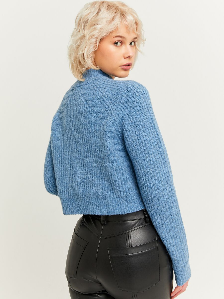 Ribbed crop pullover with cable-knit details_2
