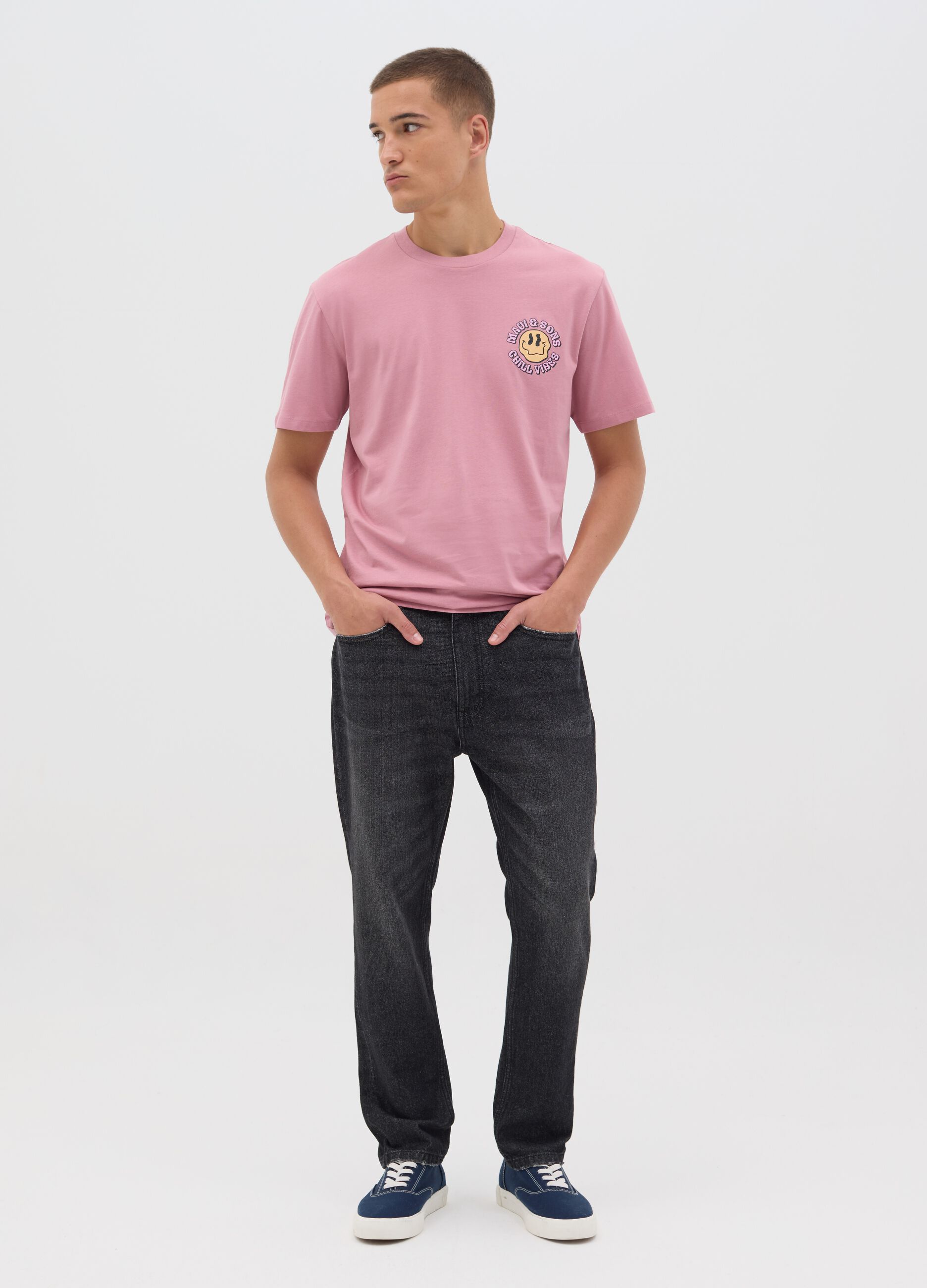 Pink short-sleeve cotton Ovs T-shirt