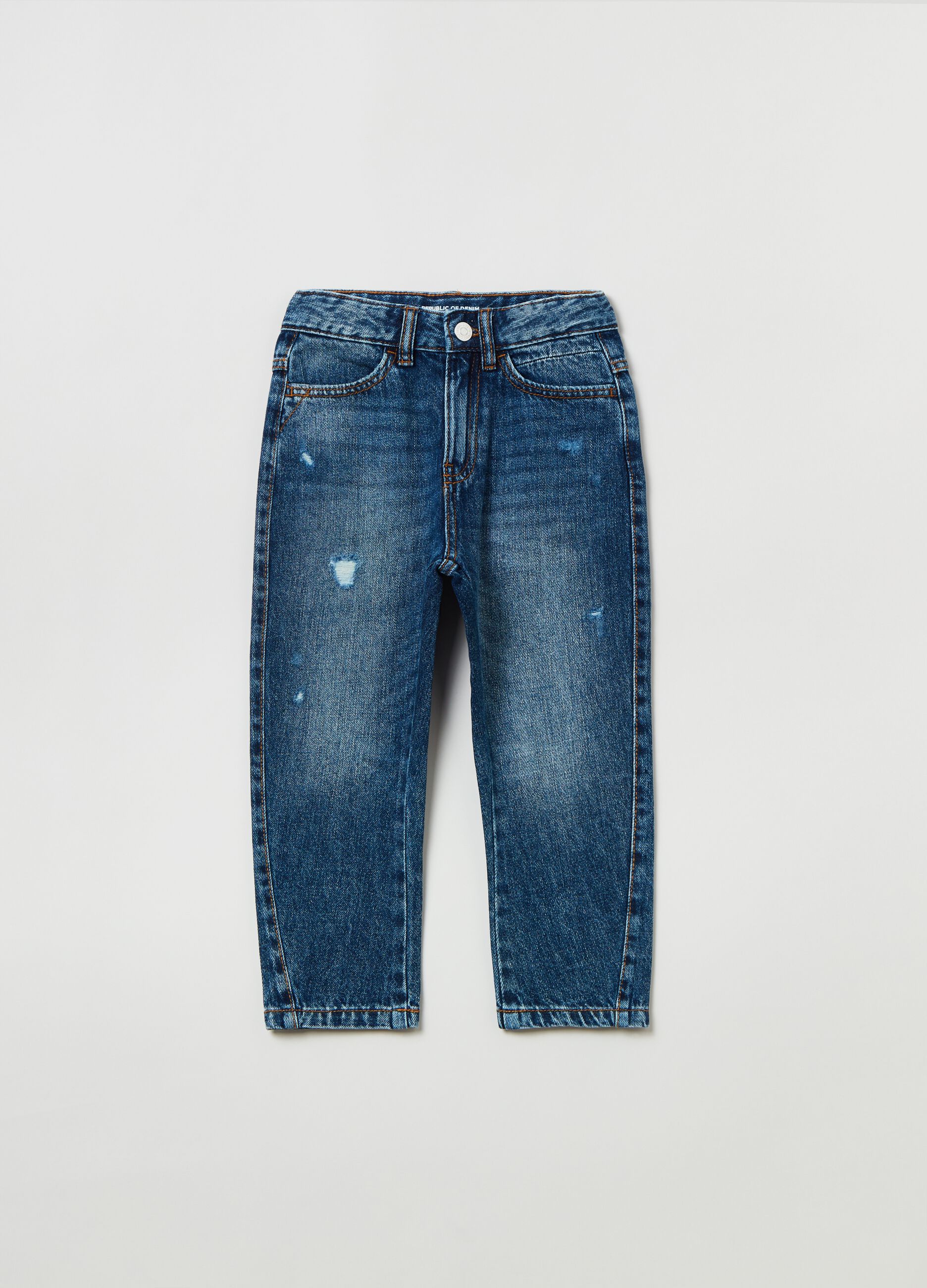 Jeans baggy fit con abrasioni_0