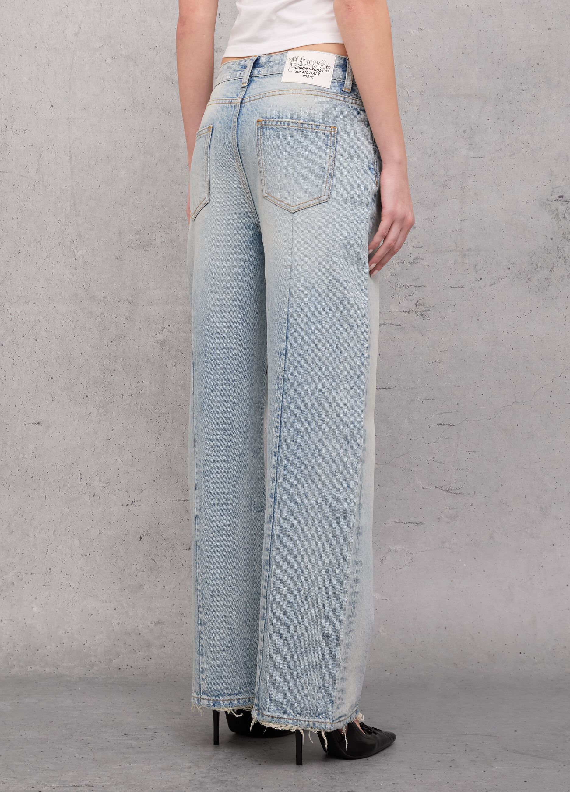 Wide Leg Denim Vintage Light Blue