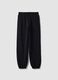 Black jogger trousers in organic cotton and viscose blend for girls_3