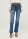 Blue denim bootcut jeans with studs_1