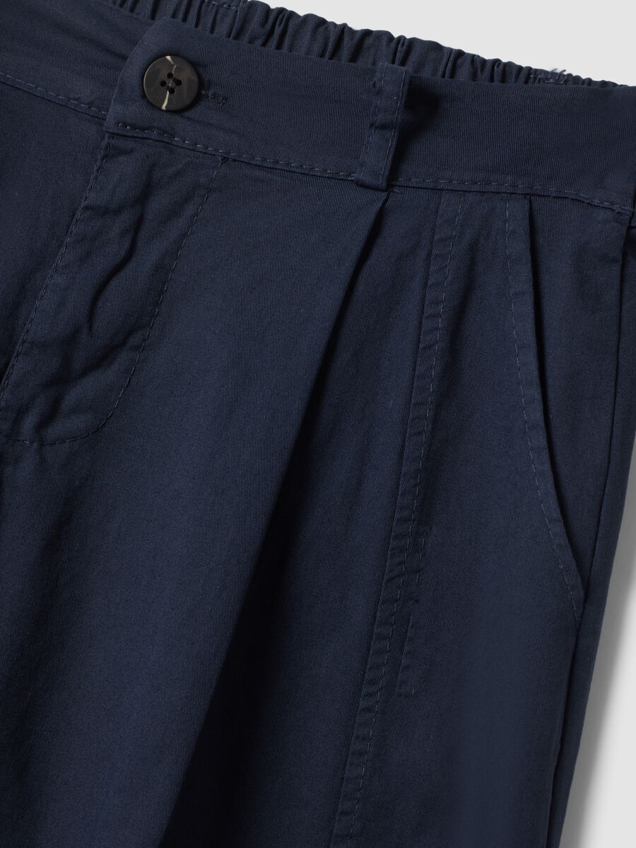 Blue stretch cotton trousers_1