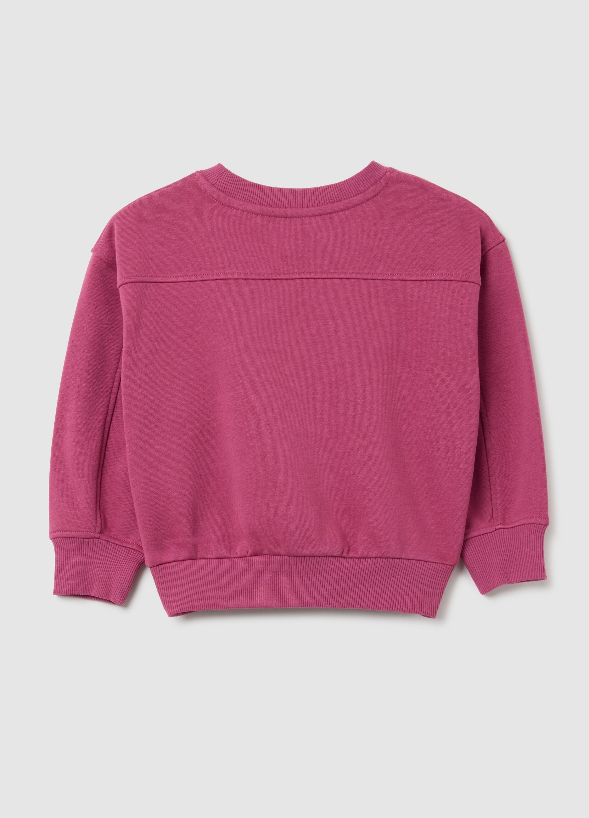 Felpa da bambina in misto cotone multicolor oversize