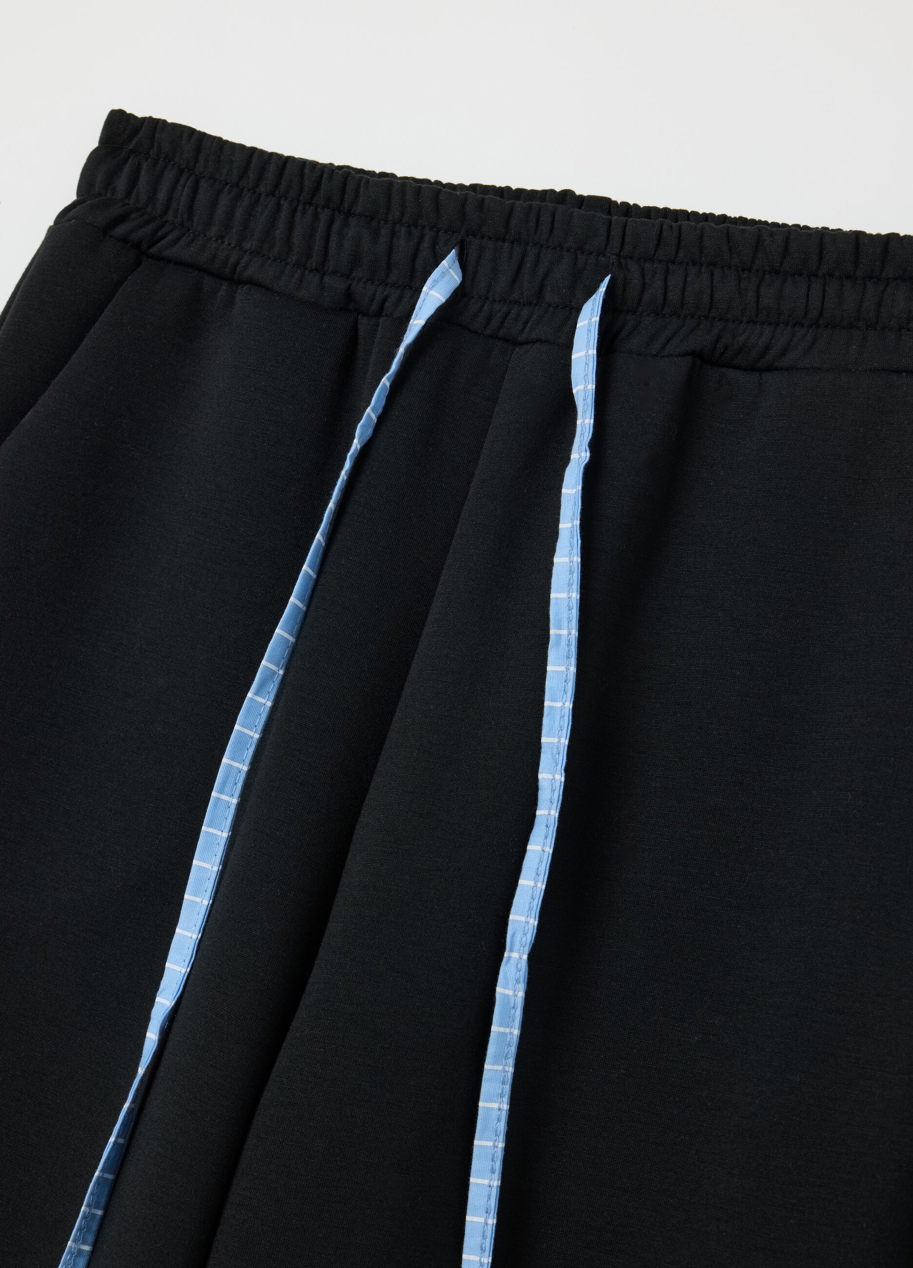 Black palazzo trousers with drawstring
