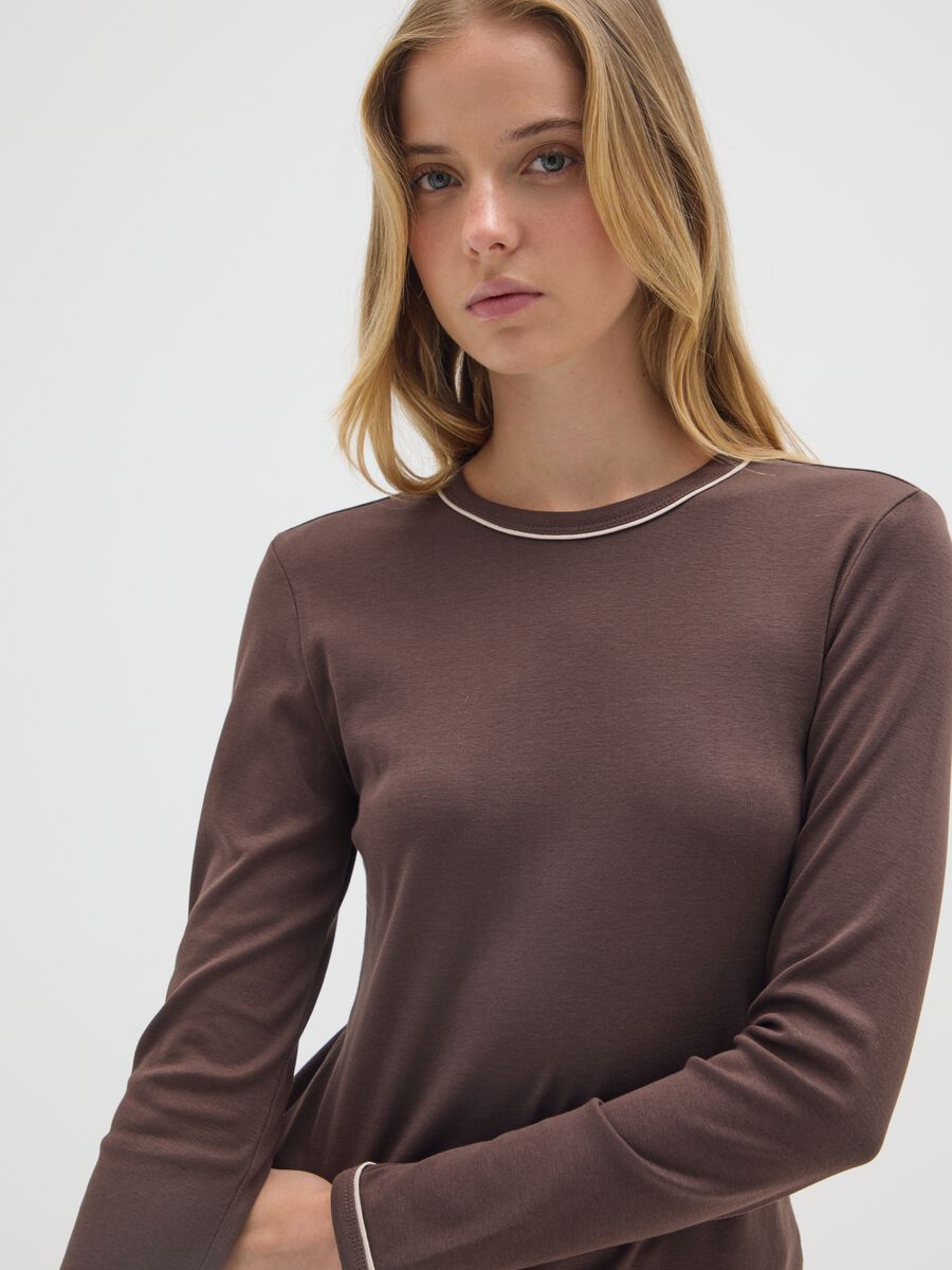Brown pure cotton regular fit shirt_3