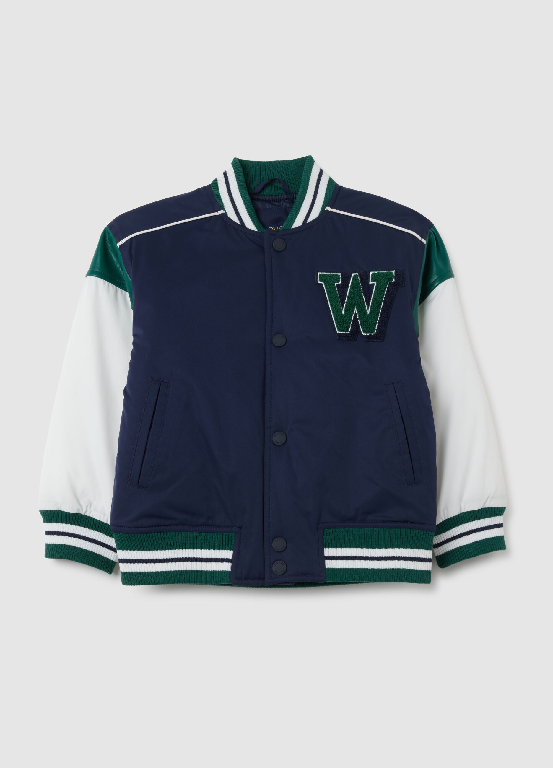 Children's jacket in blue multicolour regular fit fabric
