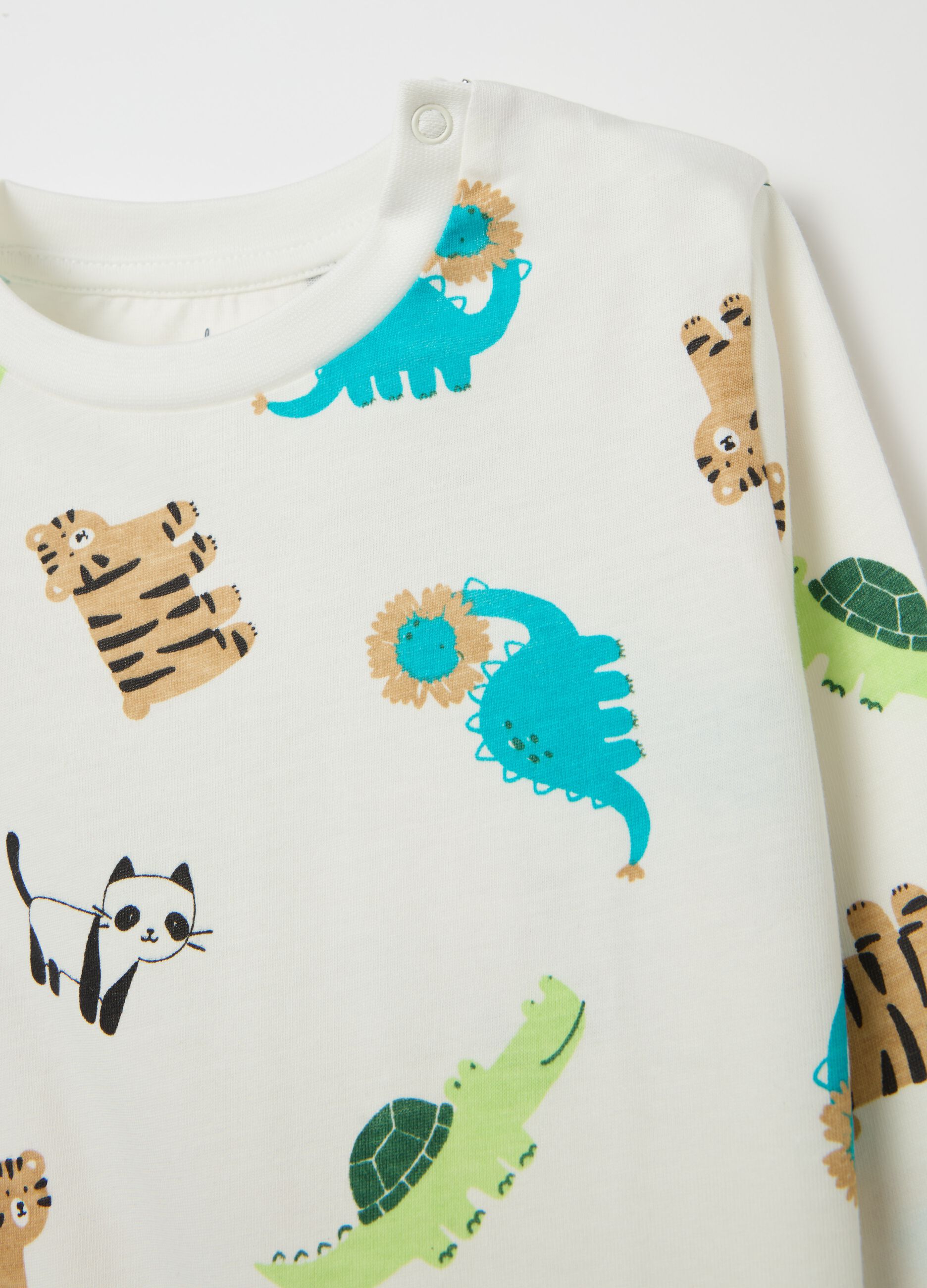 Organic cotton pyjamas with animals print