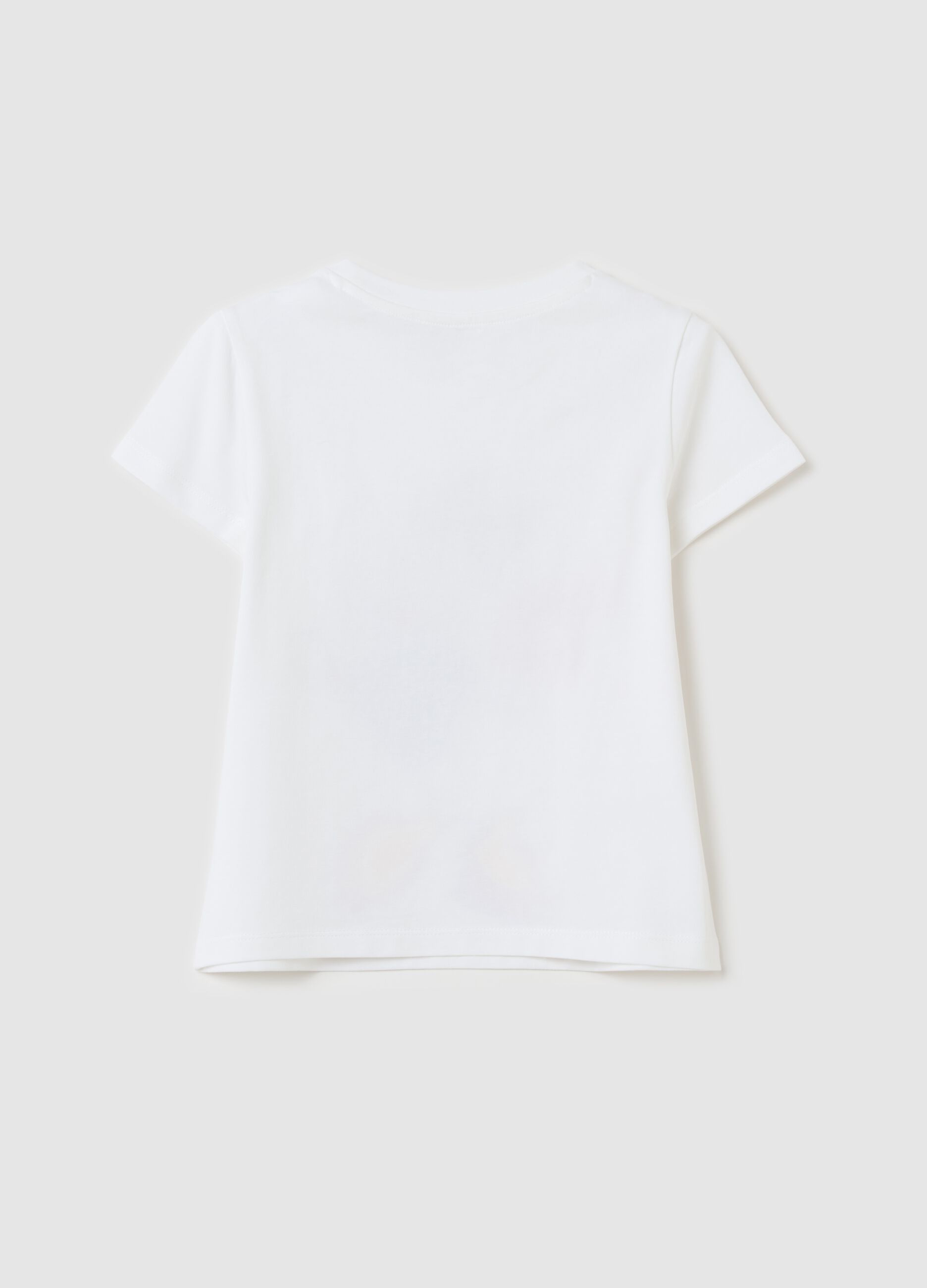 T-shirt in stretch cotton with diamanté and Daisy Duck print