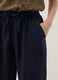 Blue pure linen palazzo trousers_3