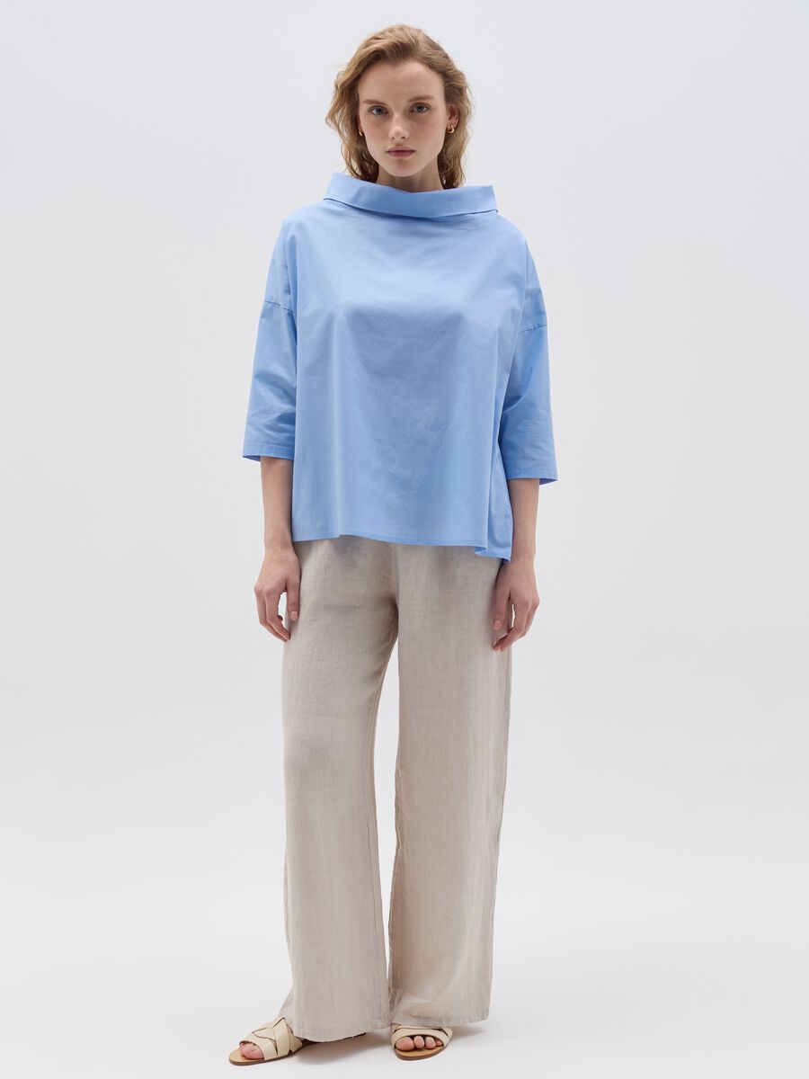 Blouse with turn-down collar_1