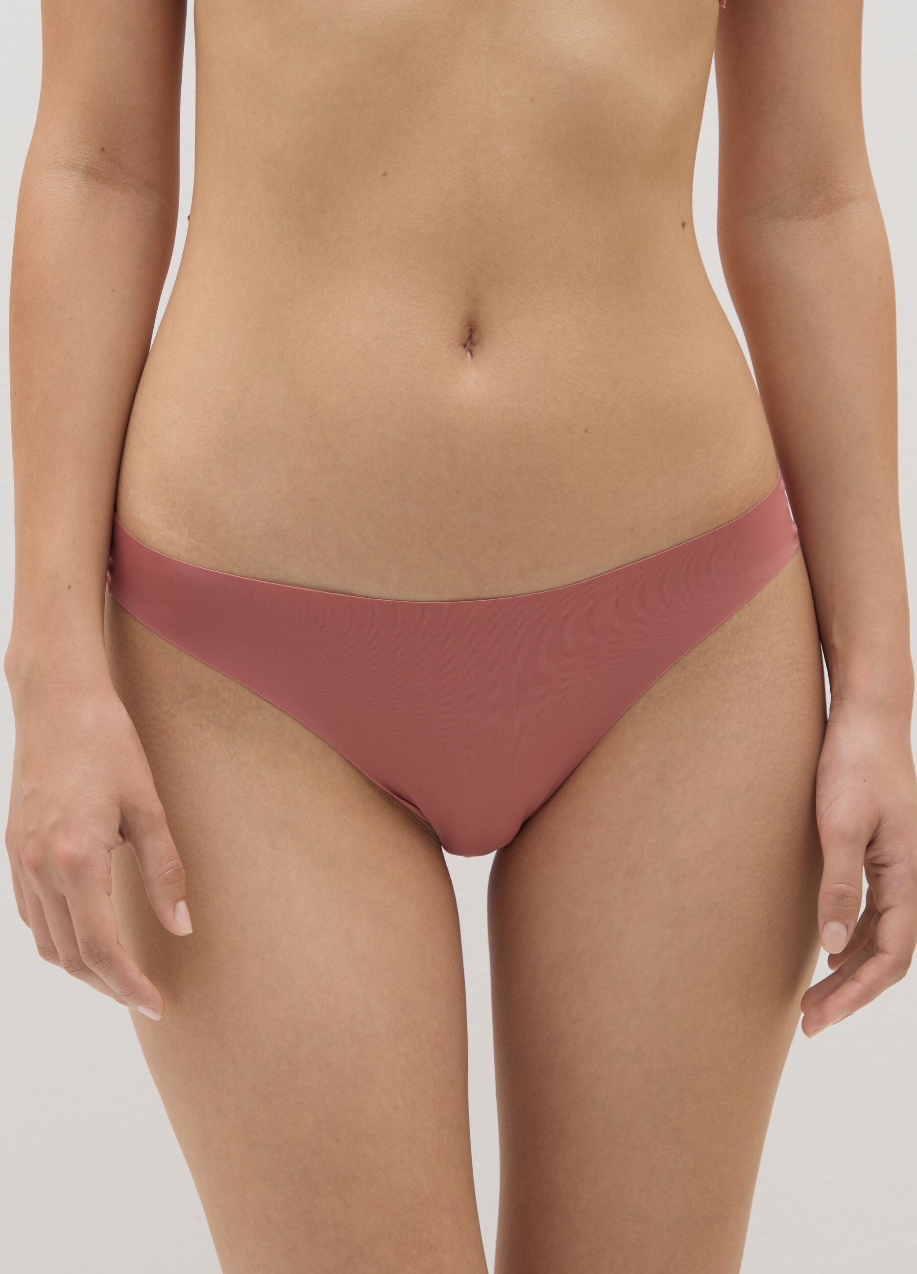 Pink fabric regular fit briefs