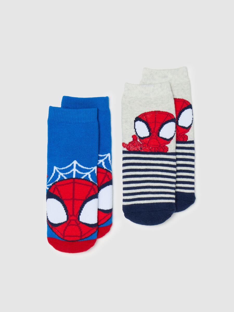 Two-pair pack slipper socks with Spider-Man_0