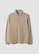 Grey long-sleeve stretch-cotton polo shirt, regular fit_0