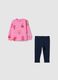 Cotton jogging set with flowers print_0