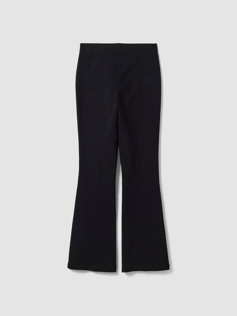 Leggings flare neri in viscosa elasticizzato_6