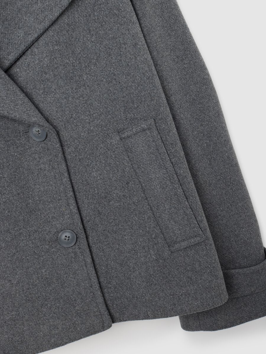 Grey wool-blend coat with regular fit_1