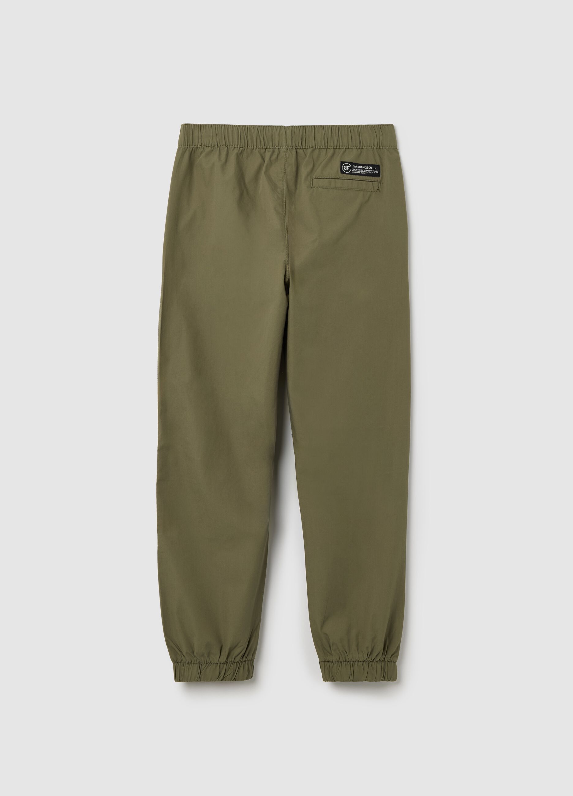 Pantaloni da ragazzo in puro cotone verde