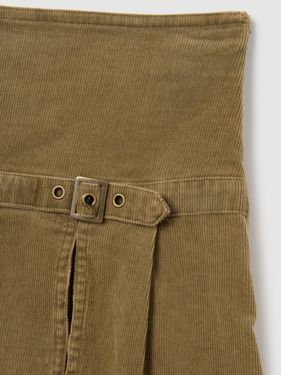 Gonna mini in puro cotone marrone regular fit_5