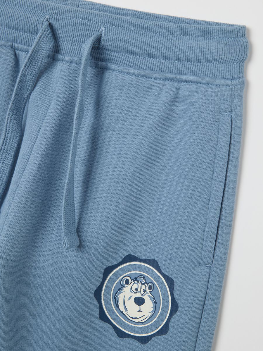 Blue regular fit children's trousers in pure cotton_2