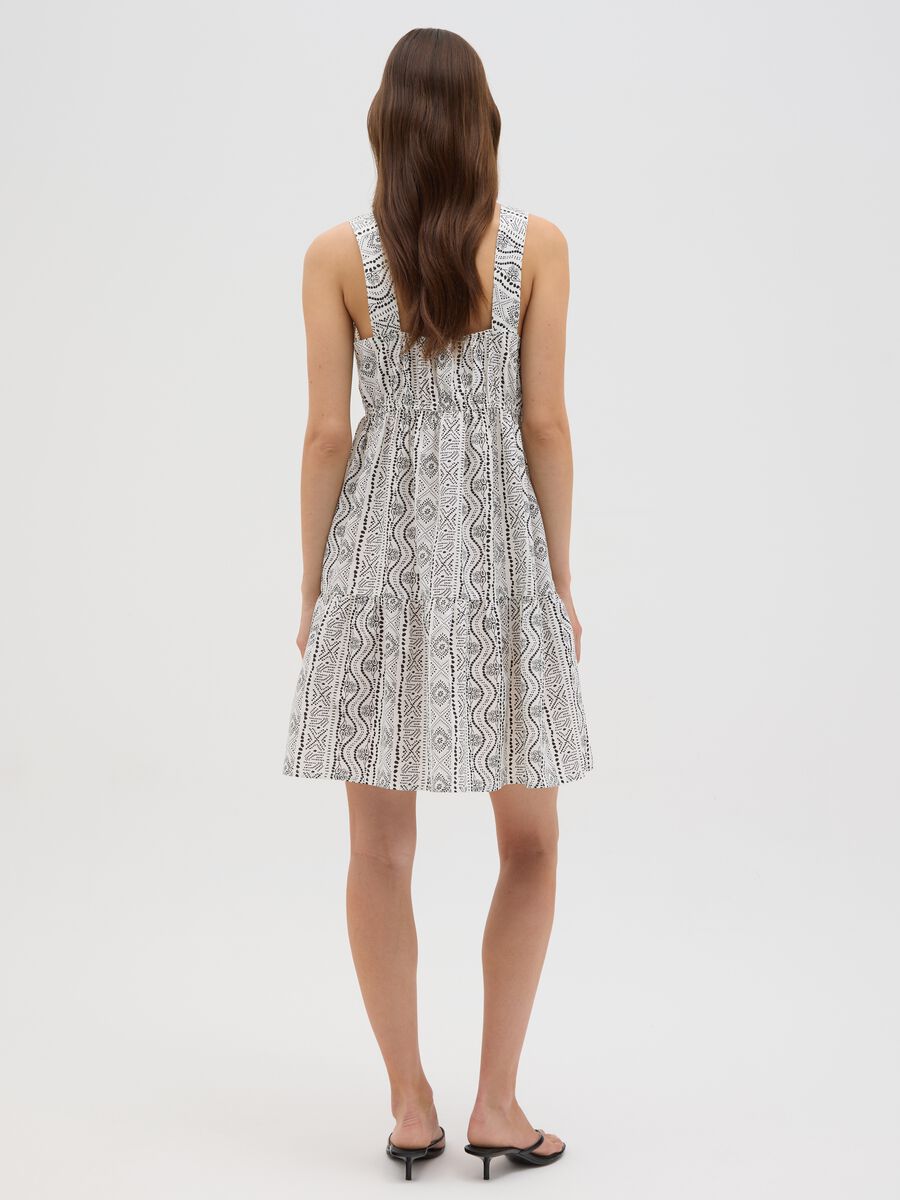 Women's dress in pure cotton, multicolour regular fit_3
