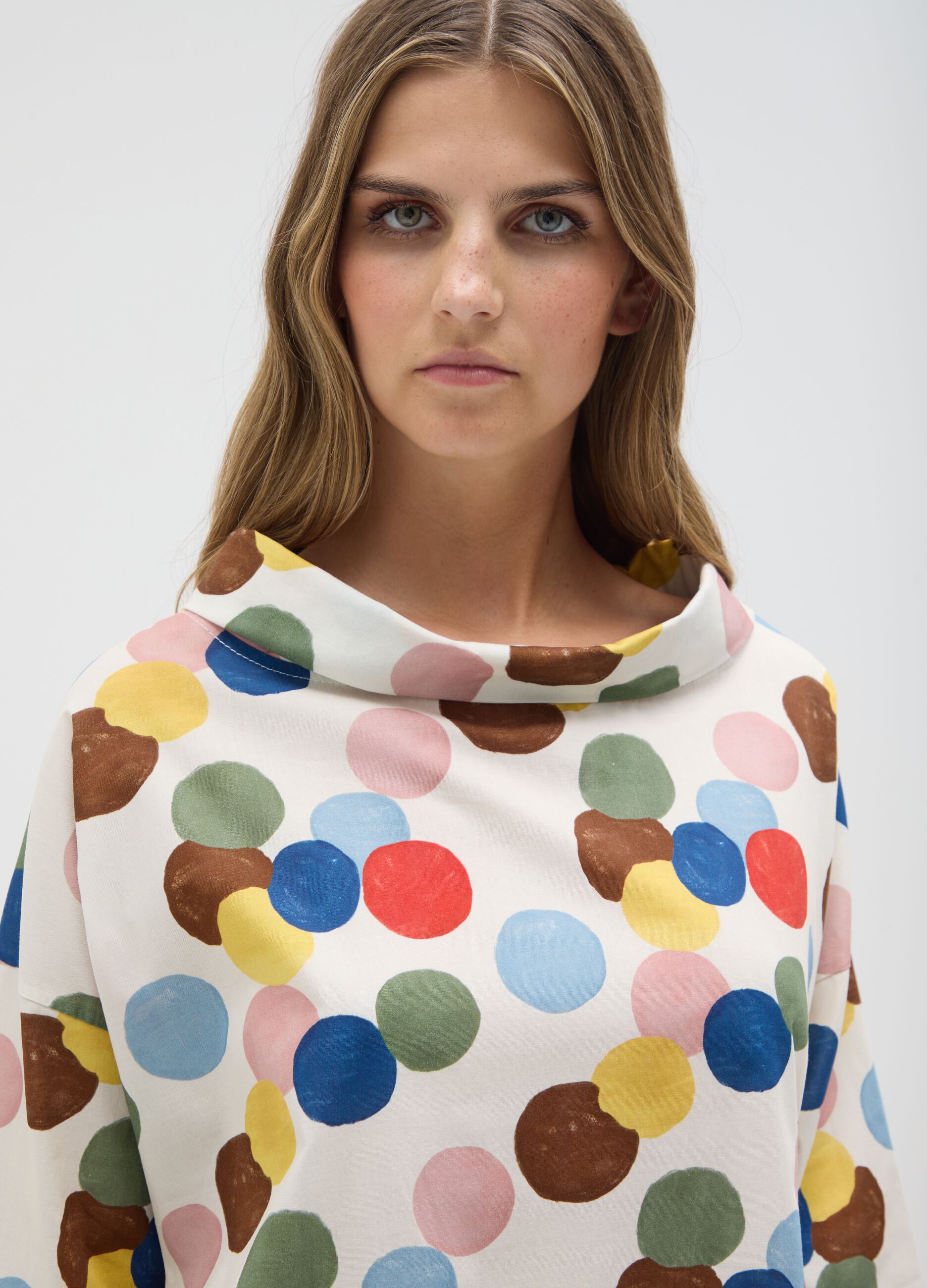 Women's cotton blend multicolour regular fit top