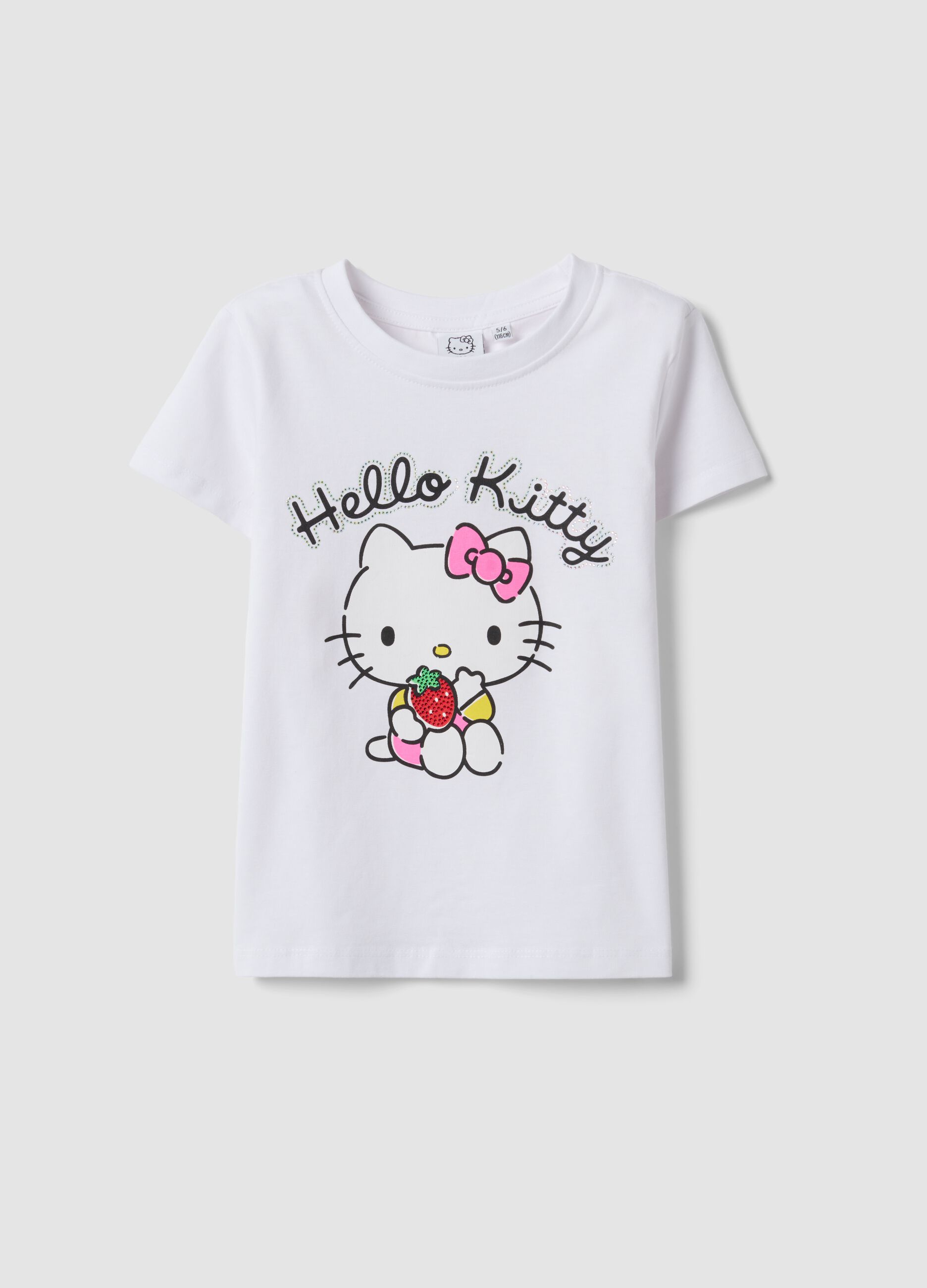 White short-sleeve stretch cotton T-shirt