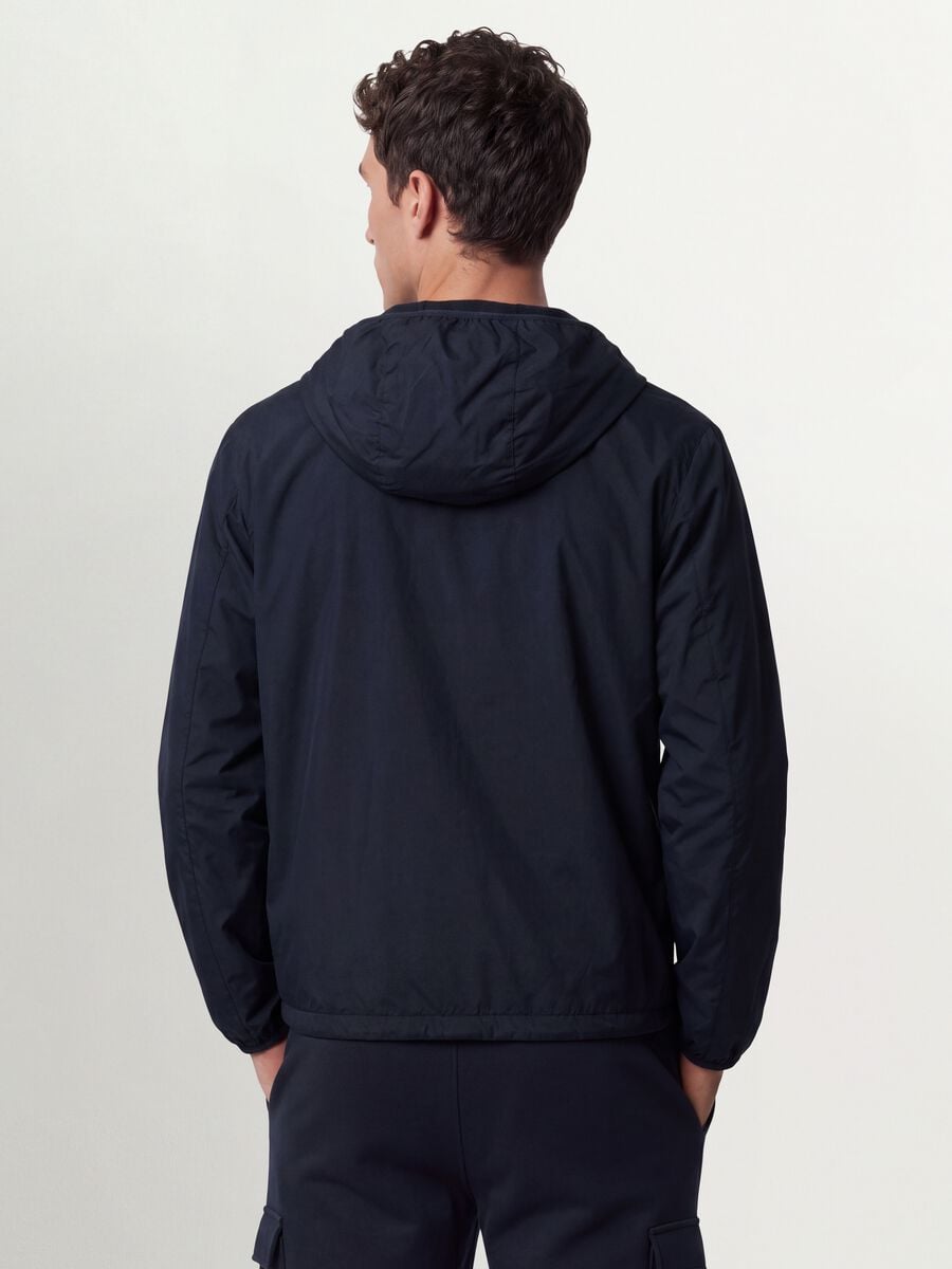 Navy blue hooded jacket with zip_2