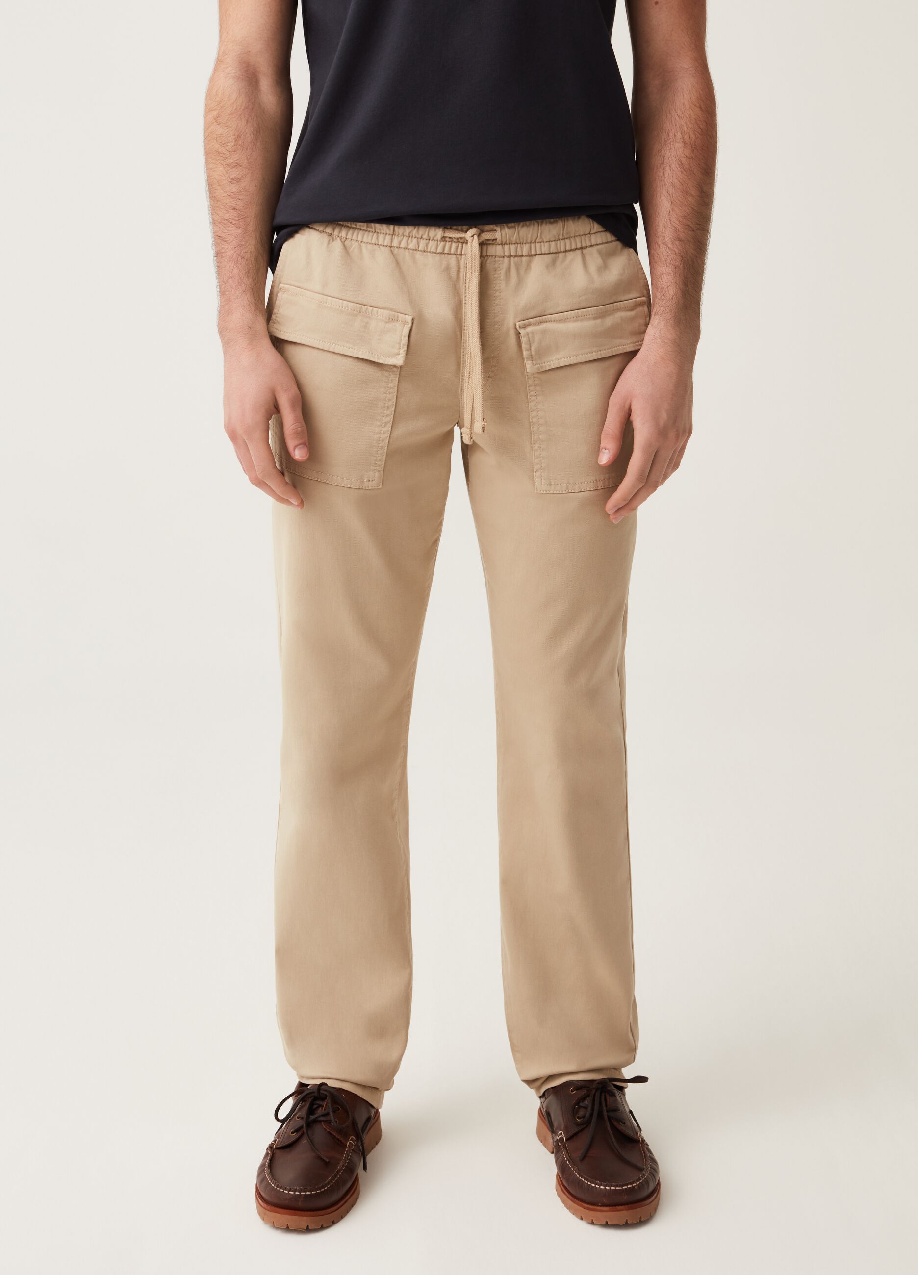 Joggers cargo in cotone stretch_1