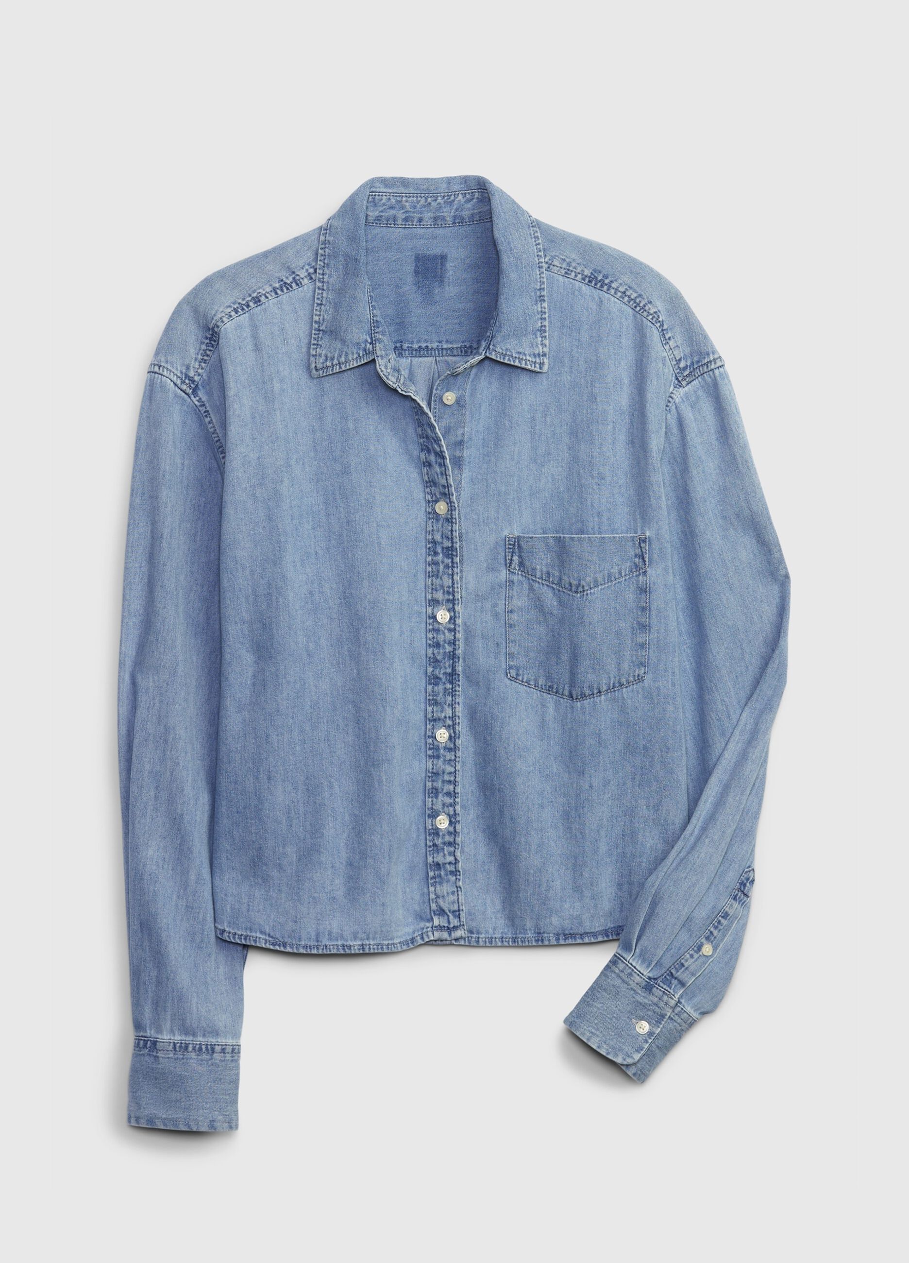 Camicia crop in denim