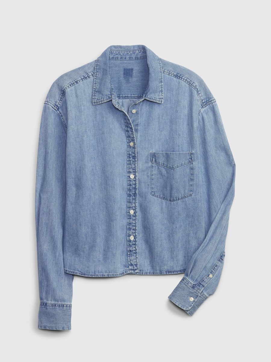 Crop shirt in denim_5