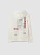 White hooded sweatshirt in cotton blend with One Piece print_1
