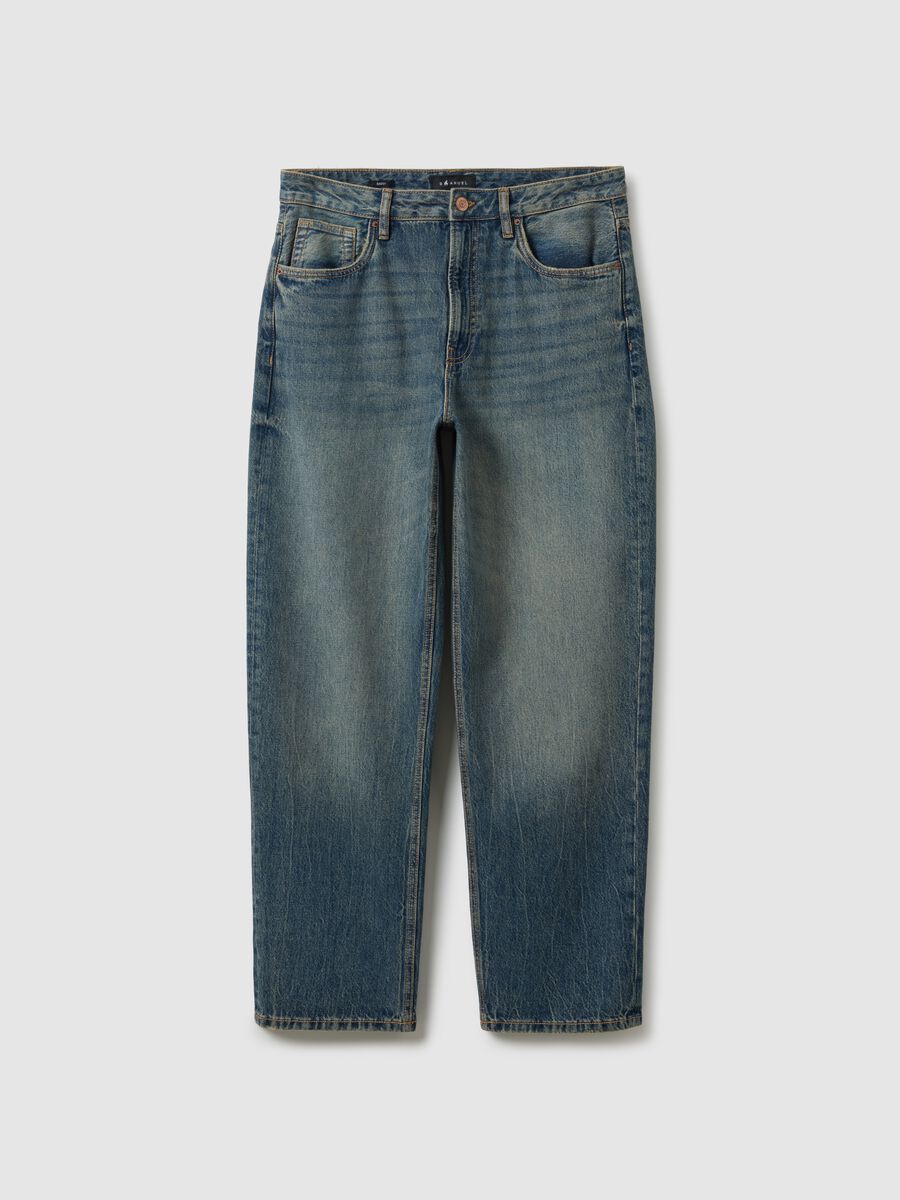 Blue Baggy Jeans in Pure Cotton_0