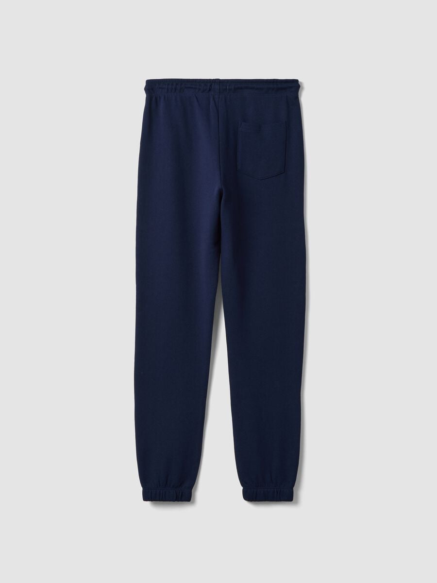Navy blue jogger trousers in 100% organic cotton_2