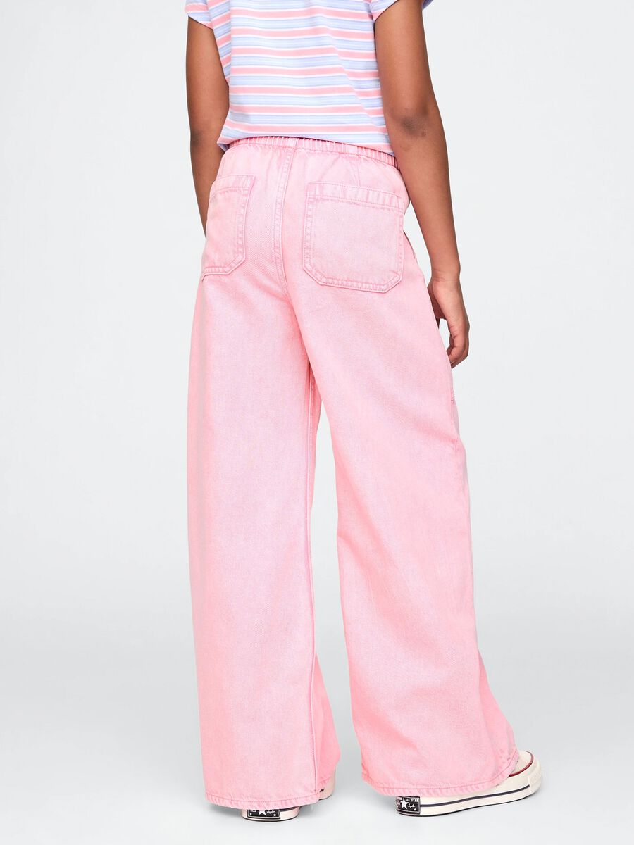 Pink wide-leg trousers with drawstring_2