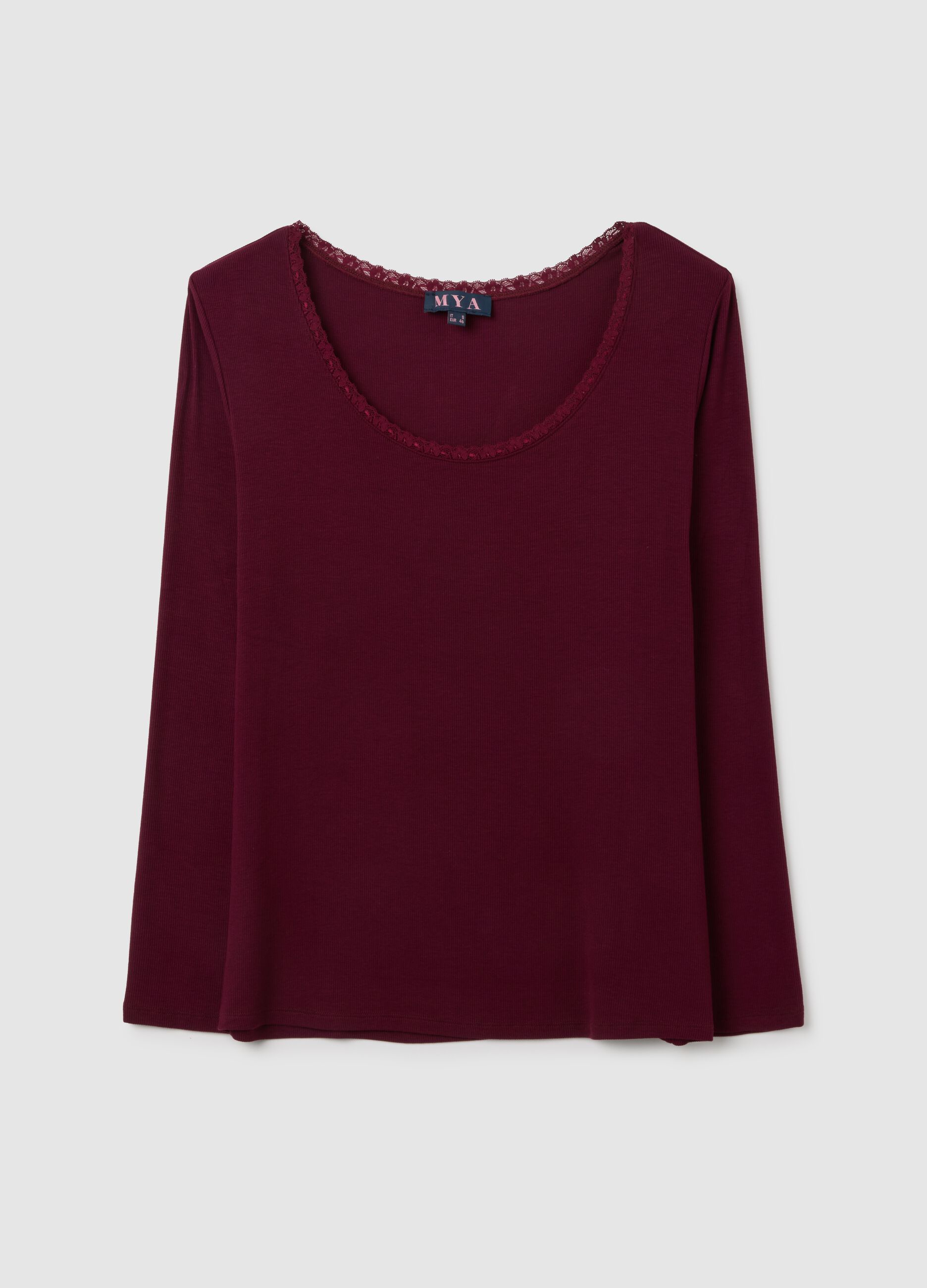 T-shirt a maniche lunghe rossa regular fit