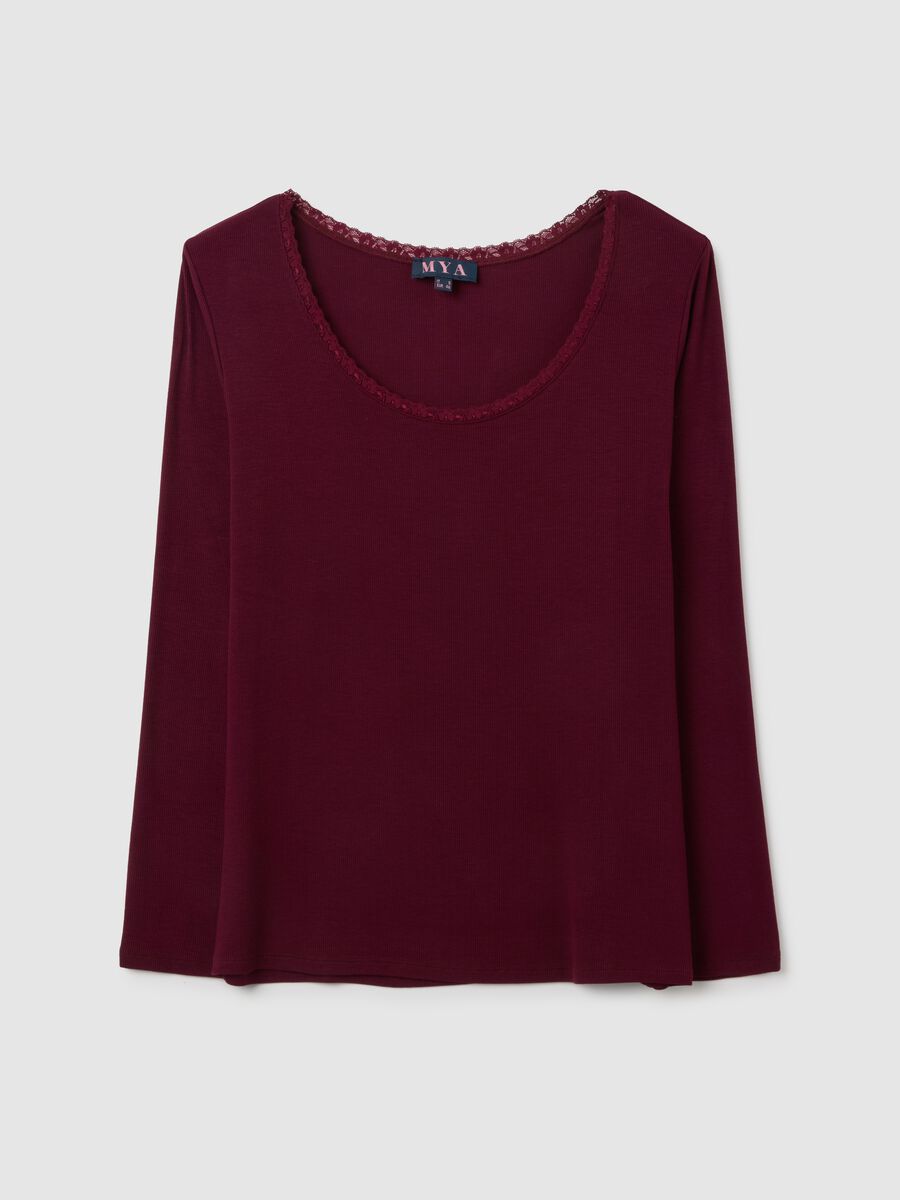 T-shirt a maniche lunghe rossa regular fit_0