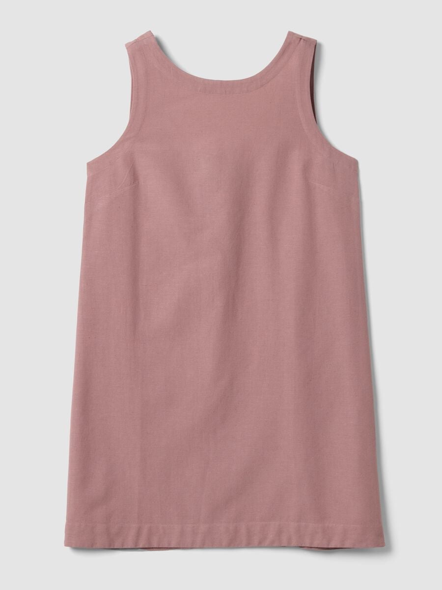 Pink regular-fit dress in a viscose, cotton and linen blend_4