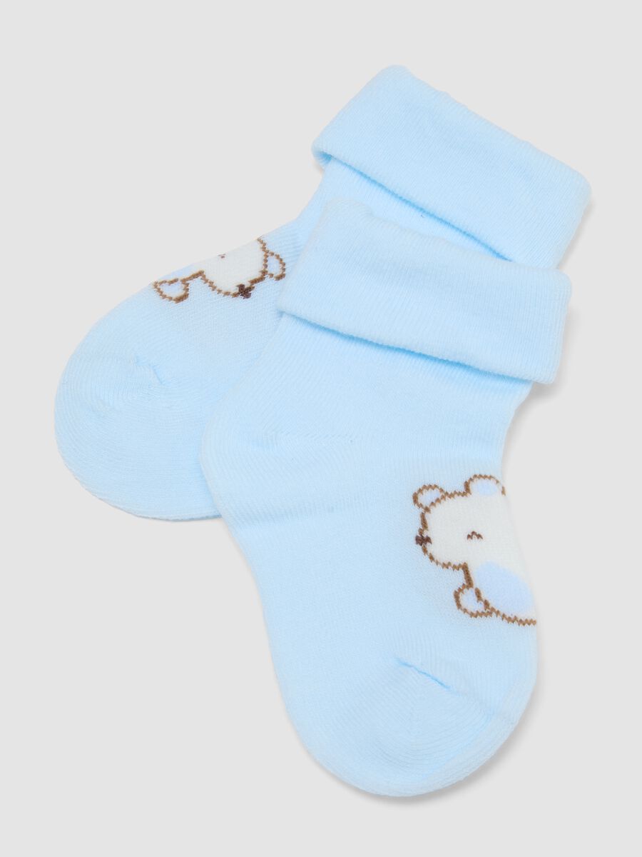 Bipack calze in misto cotone multicolor per neonati con animali_1