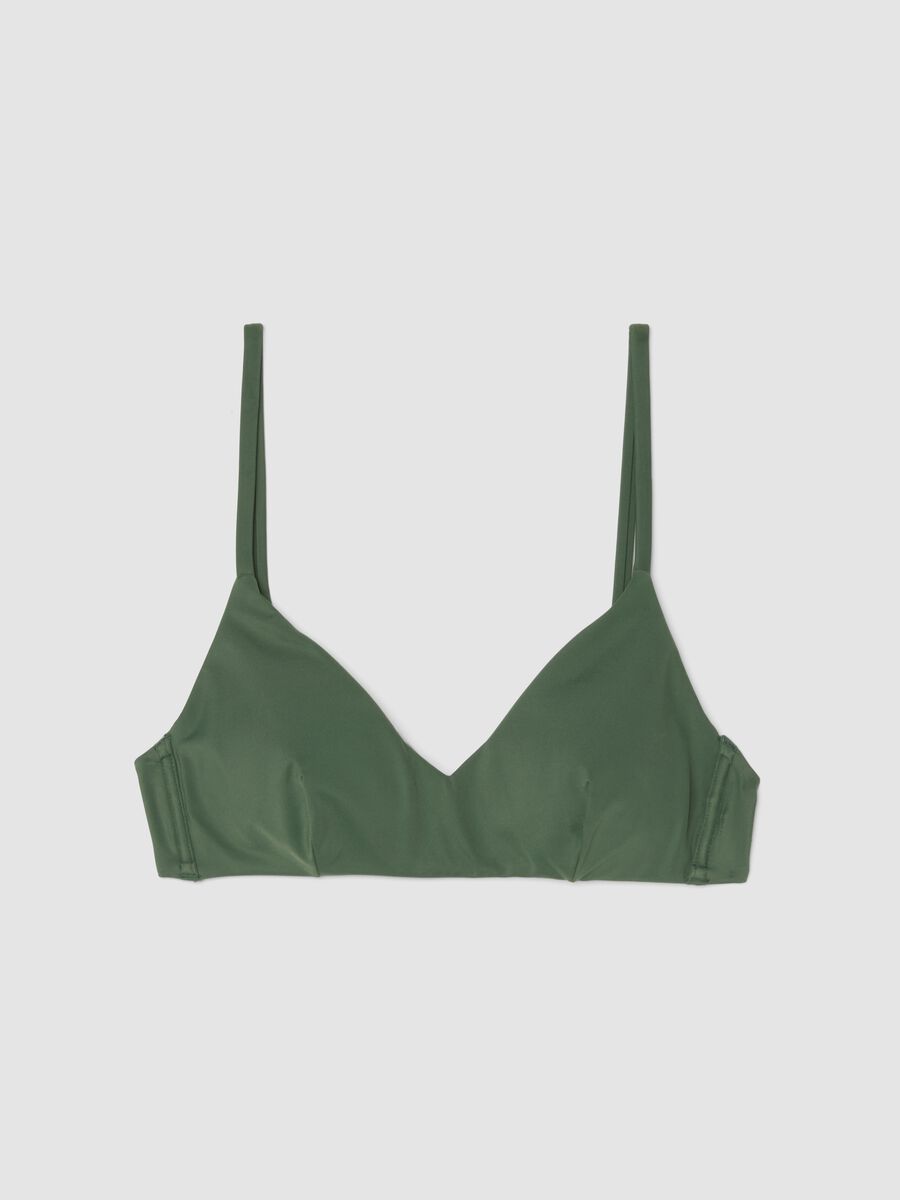 Top bikini a triangolo verde con imbottitura removibile_0
