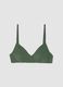 Green triangle bikini top with removable padding_0