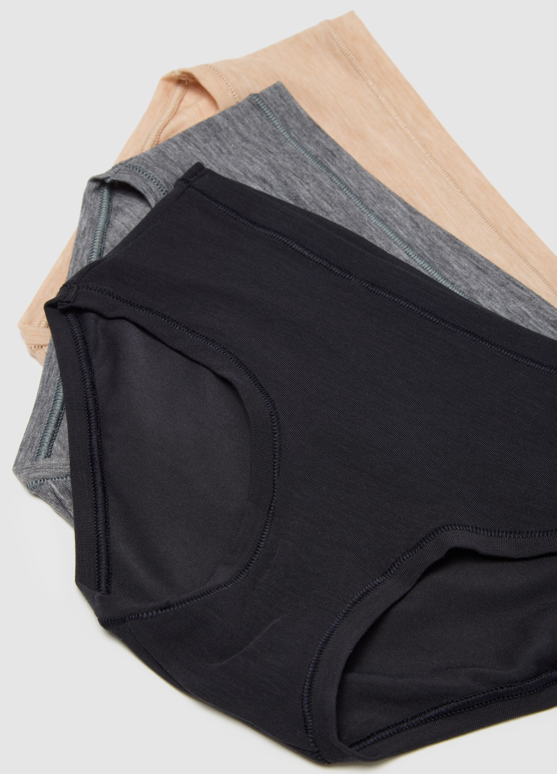 Three-pack stretch mélange knicker shorts
