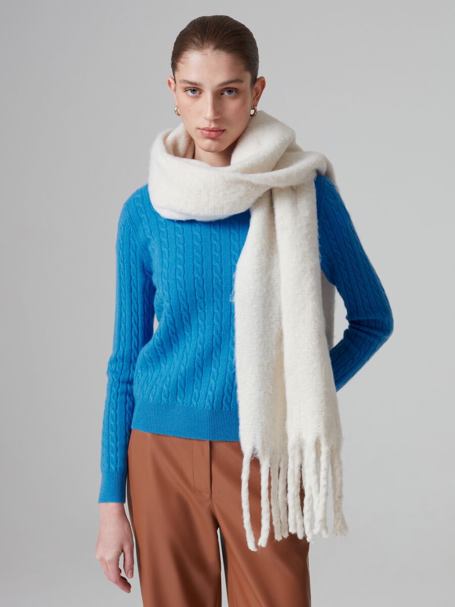 Pullover in cashmere con lavorazione a trecce_0