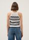 Canotta fitted in puro cotone a righe multicolor con texture a rete_3