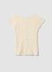 White stretch T-shirt with raised floral texture_5