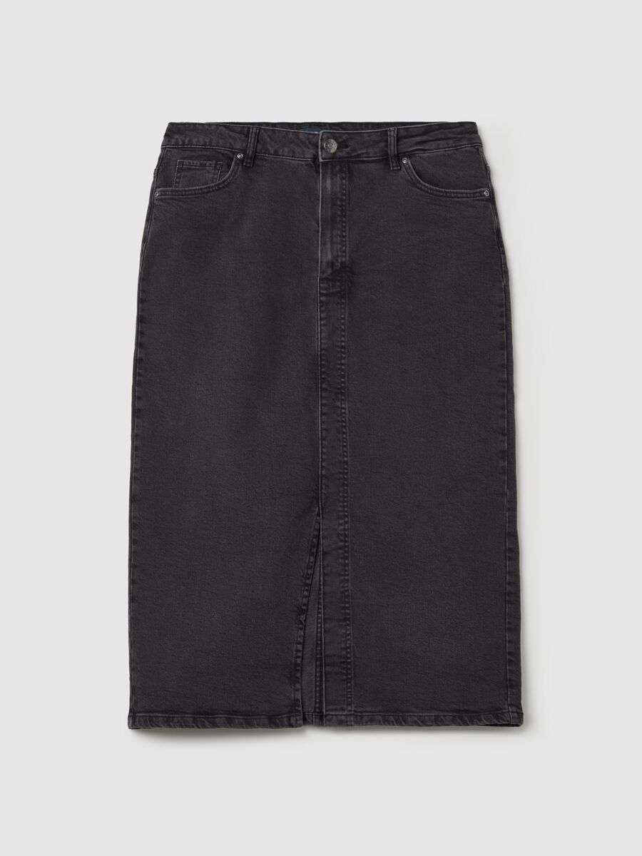 Curvy midi pencil skirt in denim_4