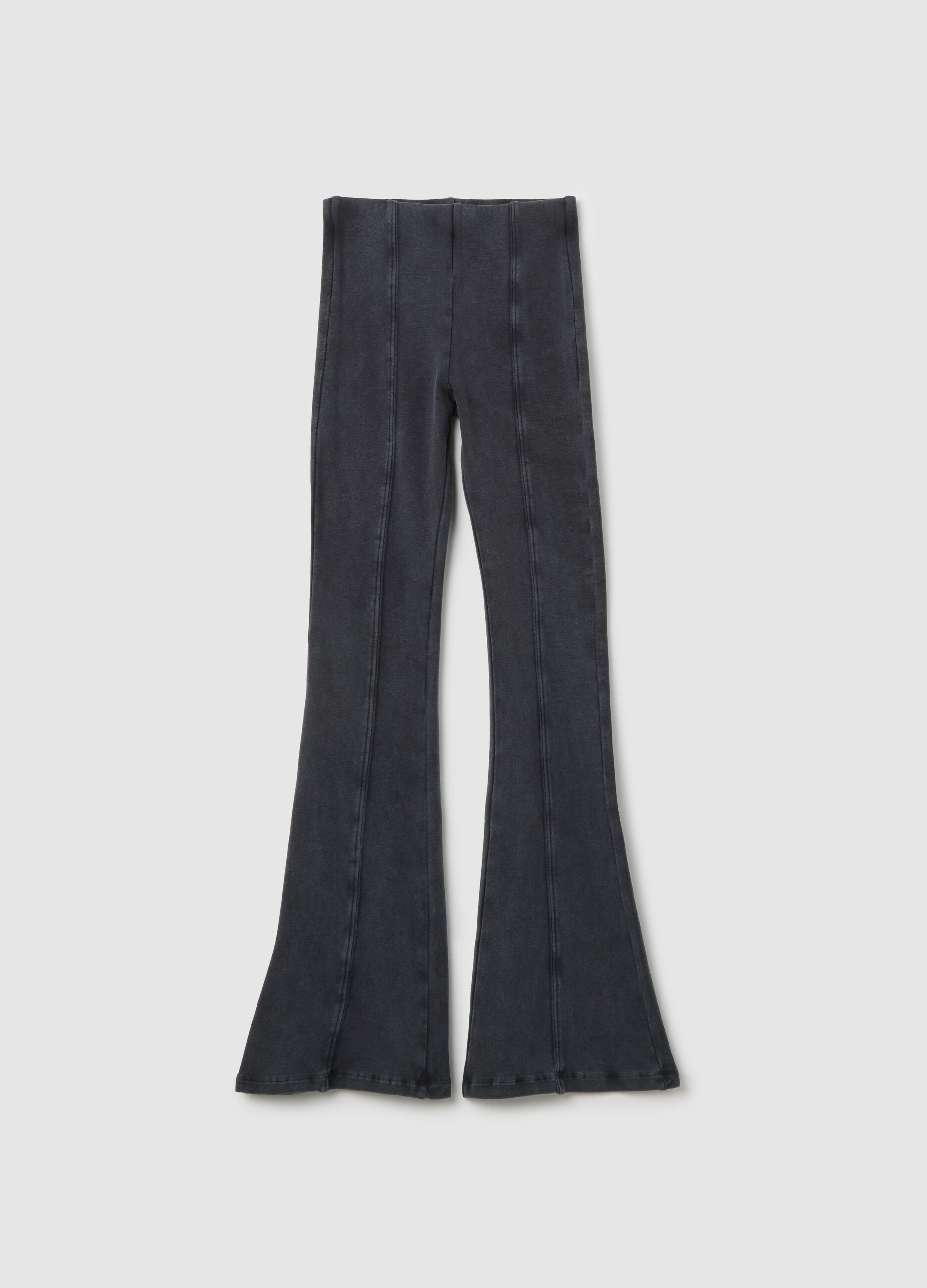 Black flare leggings in stretch cotton OVS Kids