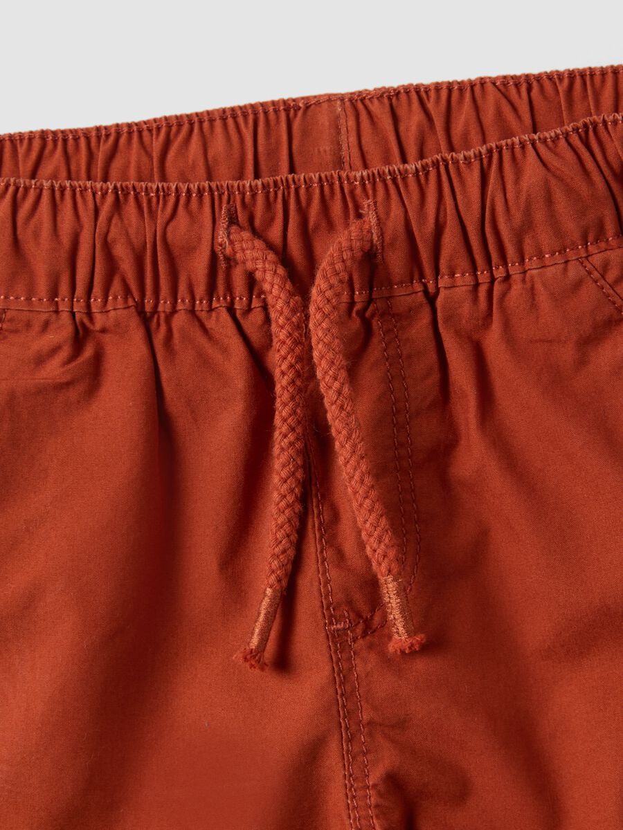 Orange pure cotton boys&rsquo; shorts, regular fit, with drawstring_2
